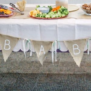 Baby burlap sign